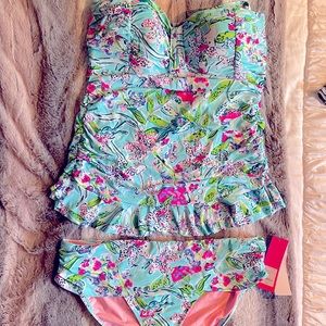 Lilly Pulitzer tankini set in Bali Blue size 14